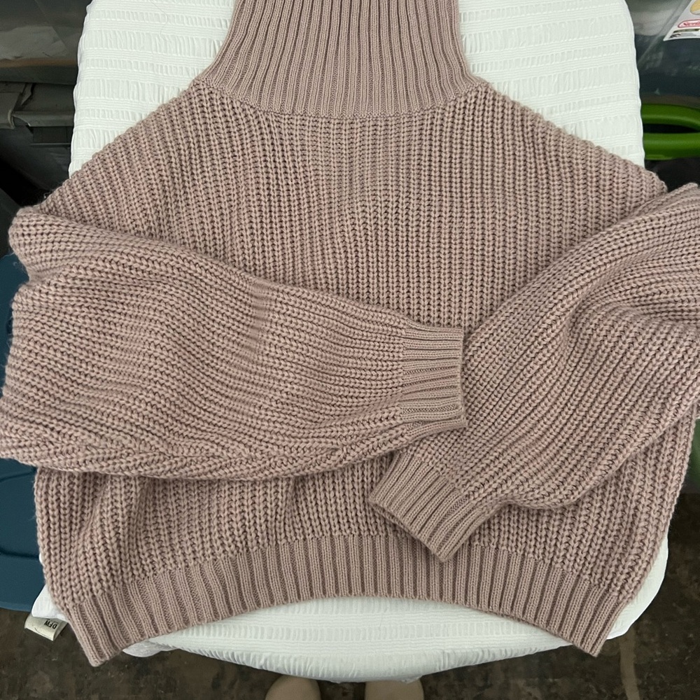 SHEIN Mauve Turtleneck Sweater